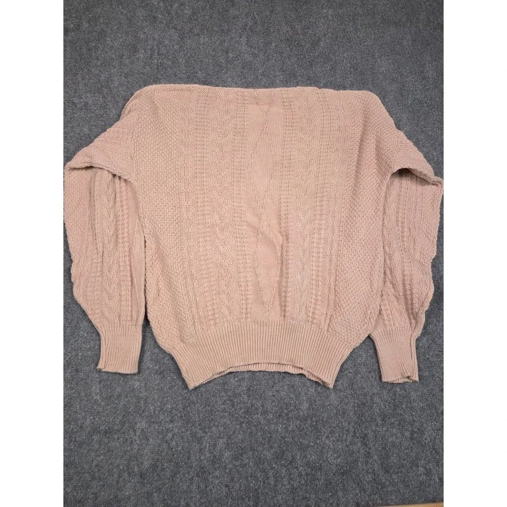 Vintage Alexander Doran Sweater Womens Small Pink Cable Knit Cotton‎ Crewneck